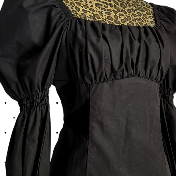 SHEIN Black Puff Sleeve wiggle Dress SIZE L - Picture 4 of 5